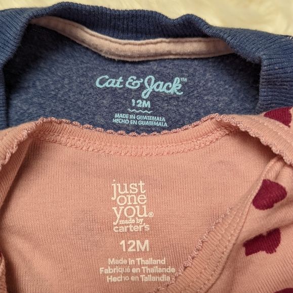 12 Months Baby Tops Pink Purple - Picture 2 of 6